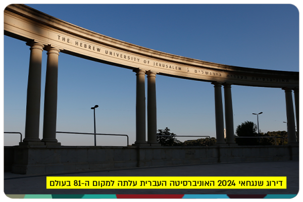 Shanghai University Rating 2024 - Hebrew University of Jerusalem rises to 81st